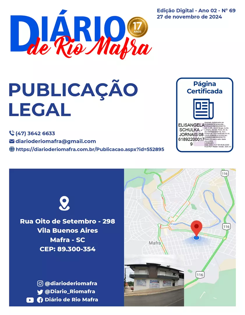 Publicação Legal nº 69
